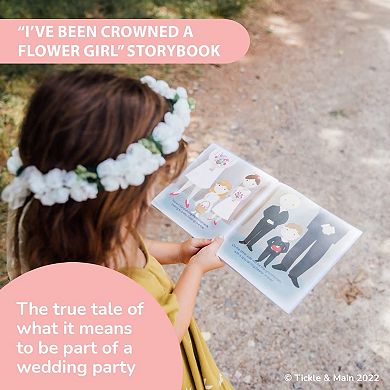 Flower Girl Gift Set, Book With Floral Crown Headband Headpiece In Gift Box