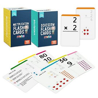 Flashcards For Kids - Multiplication & Division (2 Sets With 169 Cards Each)