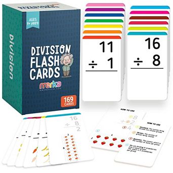 Division Flash Cards, Math Games, Fraction Manipulatives (Set of 169)