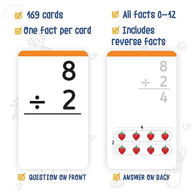 Division Flash Cards, Math Games, Fraction Manipulatives (Set of 169)