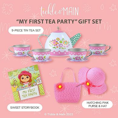 My First Tea Party Gift Set, 12-piece Set Includes Book, Tea Set, Hat, And Purse