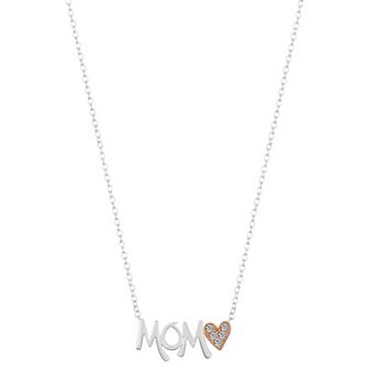 Brilliance Fine Silver Plated Crystal Heart Mom "Always in My Heart" Necklace