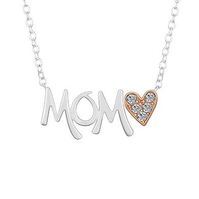 Brilliance Fine Silver Plated Crystal Heart Mom "Always in My Heart" Necklace