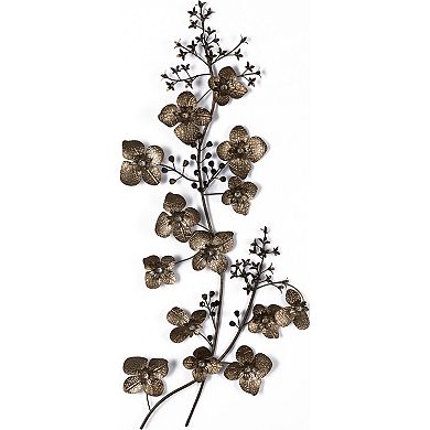 Gold Tone Metal Floral Wall Decor