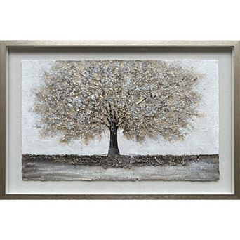 Handmade Paper Tree Oil Painting Wall Art