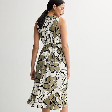 Women's Nine West Pintuck Crepe Sleeveless Midi Dress