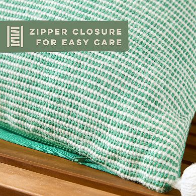 Town & Country Terra Ribbed Texture Handcrafted Decorative Pillow