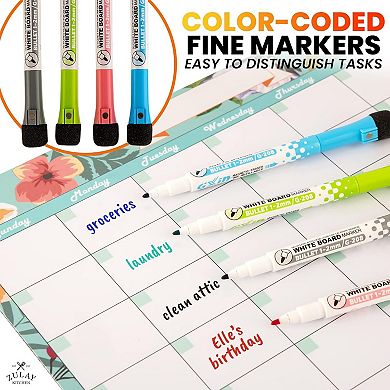 Zulay Kitchen Magnetic Dry Erase Calendar Whiteboard Kit For Fridge