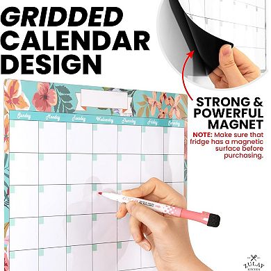 Zulay Kitchen Magnetic Dry Erase Calendar Whiteboard Kit For Fridge