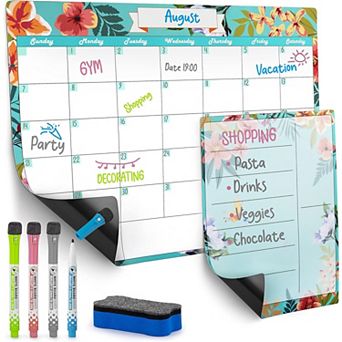 Zulay Kitchen Magnetic Dry Erase Calendar Whiteboard Kit For Fridge