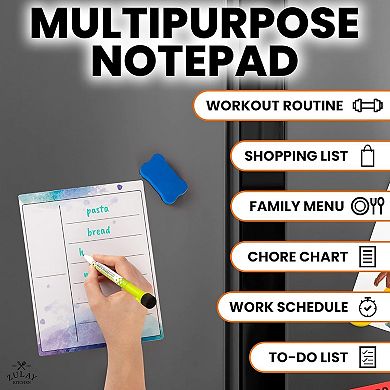 Zulay Kitchen Magnetic Dry Erase Calendar Whiteboard Kit For Fridge