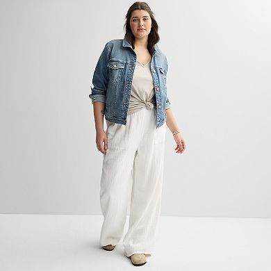 Juniors' Plus Size SO® High Rise Double Gauze Pants