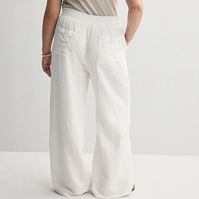 Juniors' Plus Size SO® High Rise Double Gauze Pants