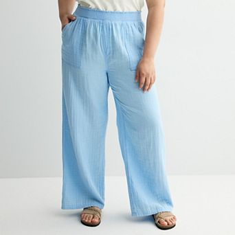 Juniors' Plus Size SO® High Rise Double Gauze Pants