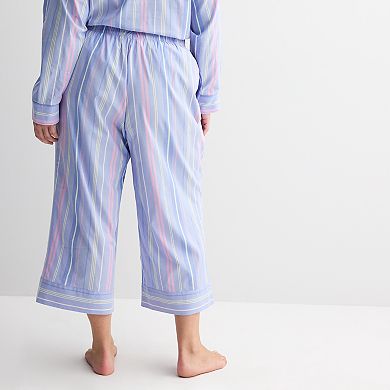 Plus Size Sonoma Goods For Life® Woven Separates Cropped Pajama Pants