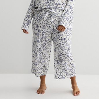 Plus Size Sonoma Goods For Life® Woven Separates Cropped Pajama Pants