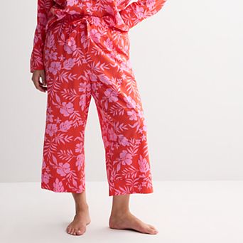 Plus Size Sonoma Goods For Life® Woven Separates Cropped Pajama Pants