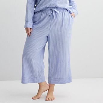 Plus Size Sonoma Goods For Life® Woven Separates Cropped Pajama Pants