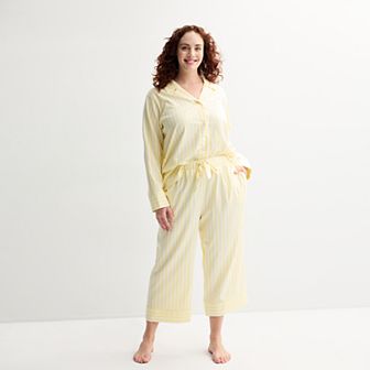 Plus Size Sonoma Goods For Life® Woven Separates Cropped Pajama Pants