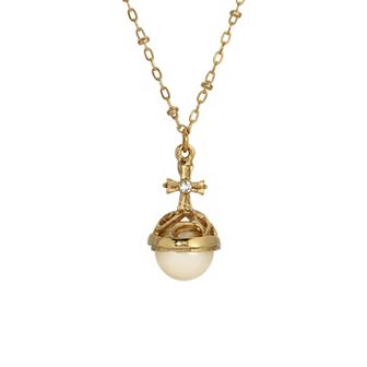 Symbols of Faith Round Stone Crystal Cross Necklace