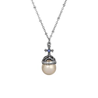 Symbols of Faith Round Stone Crystal Cross Necklace