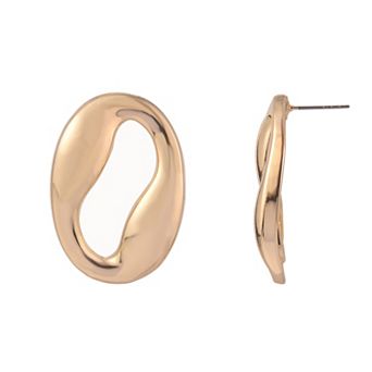 Emberly Gold Tone Oval Drop Earrings