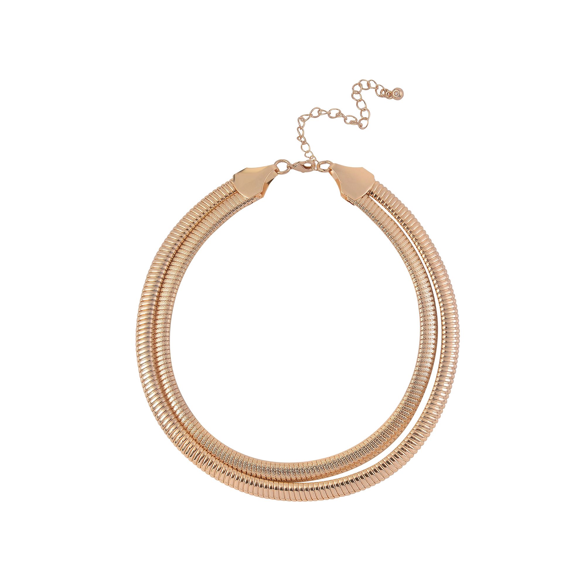 Emberly Gold Tone Double Collar Necklace, Womens, None