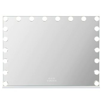 Vanitii Hollywood Mirror With Rgb Lights 20 Led Bulbs Wall Mount White
