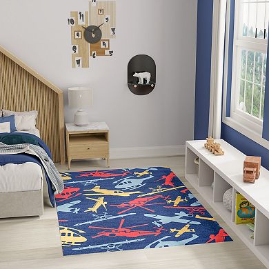 Nourison Imagination Airplane Non-Skid Indoor Rug