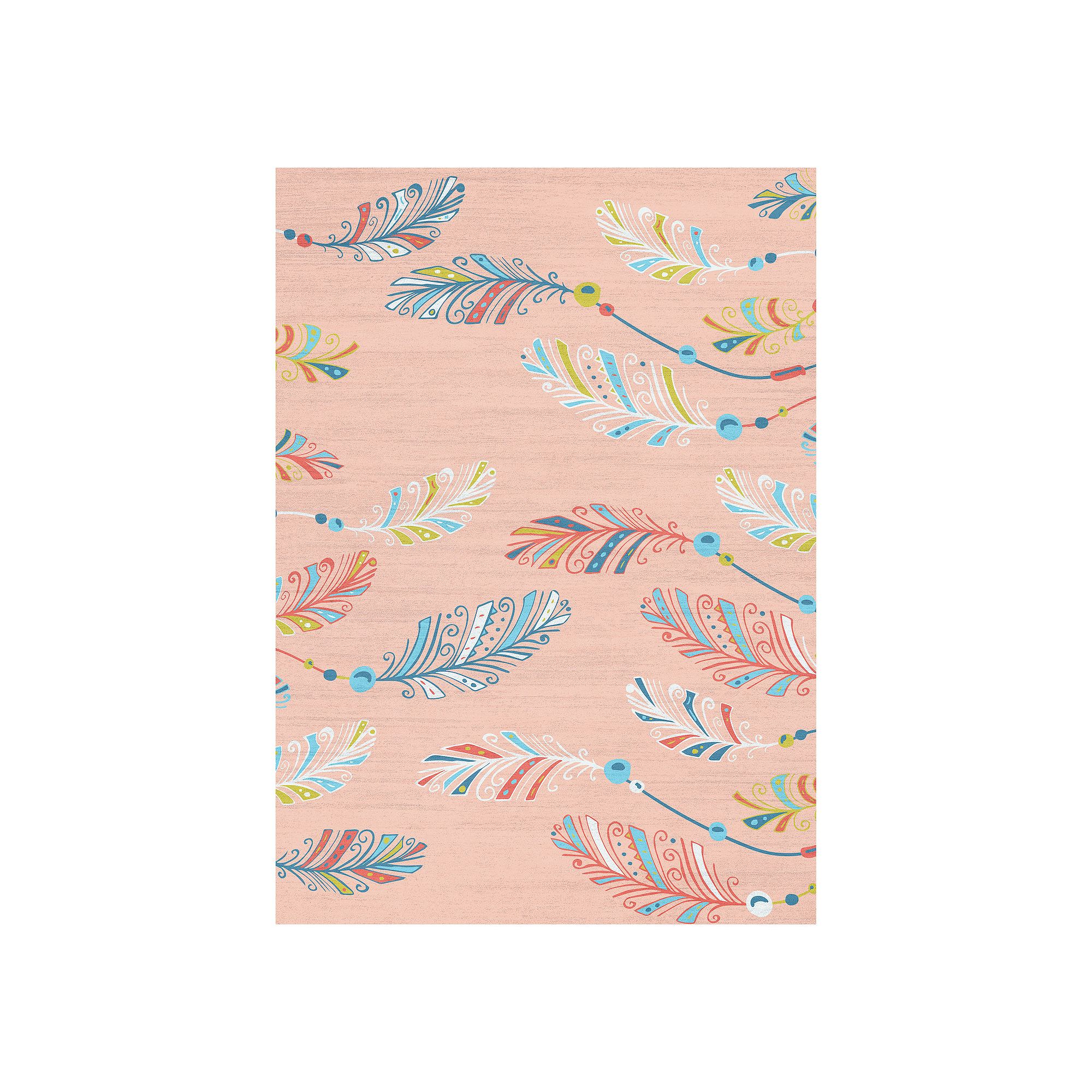 Nourison Imagination Feathers Non-Skid Indoor Rug, Pink Teamcolor