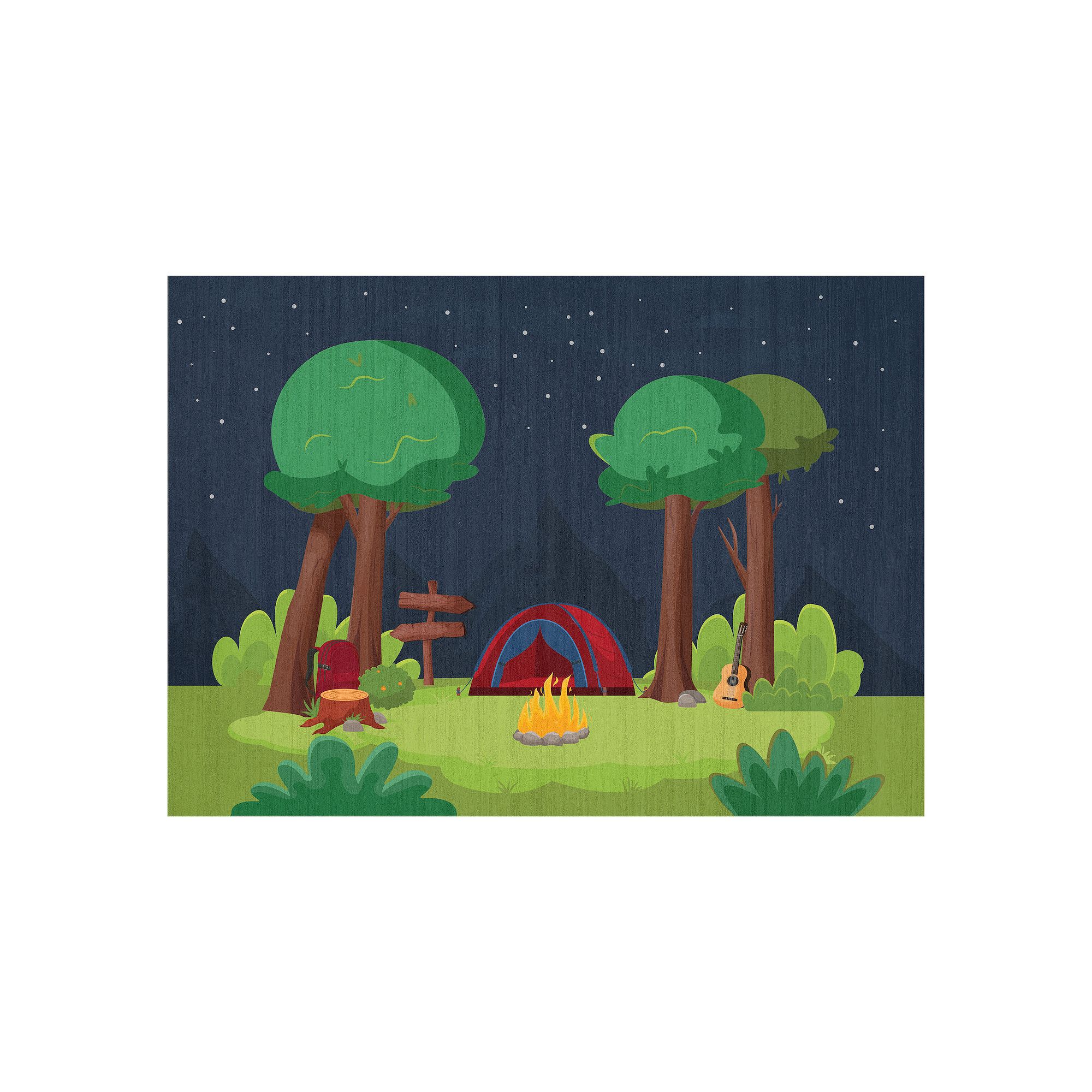 Nourison Imagination Camping Non-Skid Indoor Rug, Blue Teamcolor