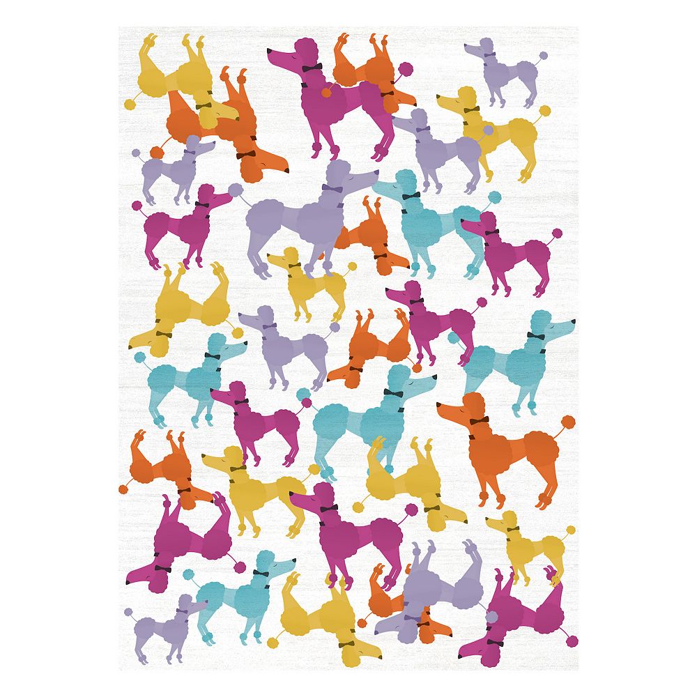 Nourison Imagination Poodle Dogs Non-Skid Indoor Rug