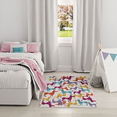 Nourison Imagination Poodle Dogs Non-Skid Indoor Rug