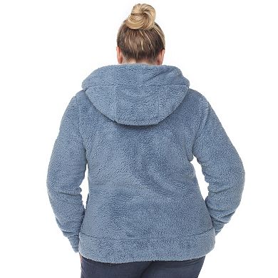 Plus Size Hooded Sherpa Jacket