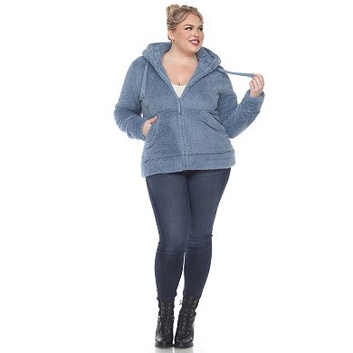 Plus Size Hooded Sherpa Jacket