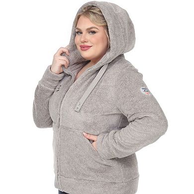 Plus Size Hooded Sherpa Jacket
