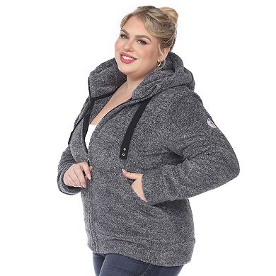 Plus Size Hooded Sherpa Jacket