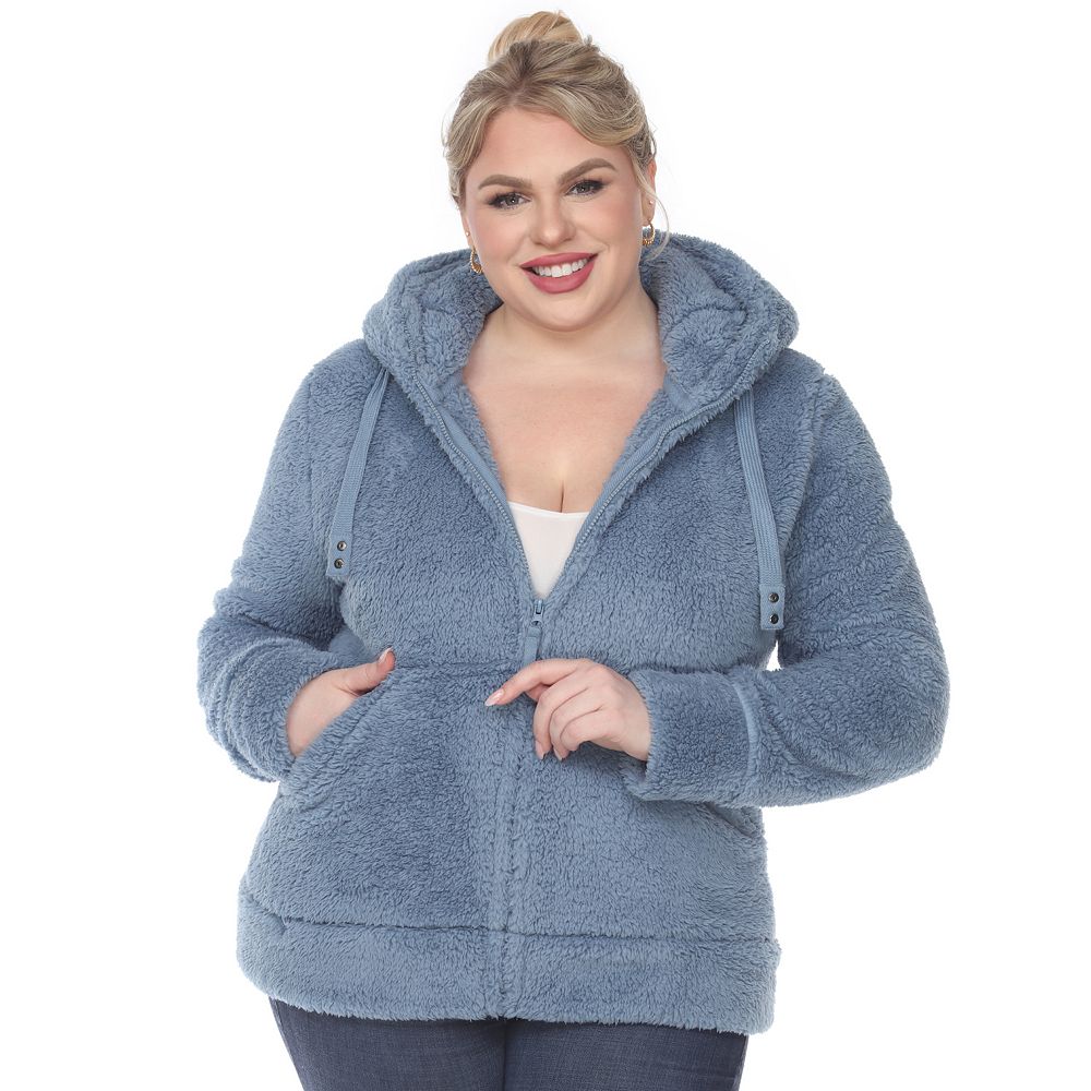 Plus Size Drop Shoulder Sherpa Longline Coat
