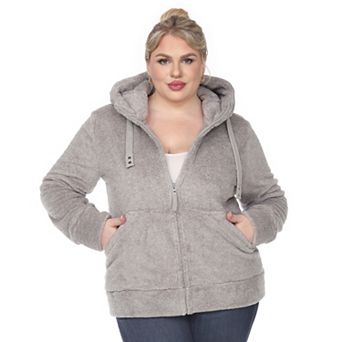 Plus Size Hooded Sherpa Jacket