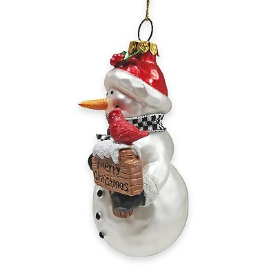 Frosty Neighborhood Snowman Glass Christmas Ornament, Delightful Holiday Decoration