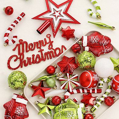 70Pcs Christmas Balls Ornaments for Tree Decor, Christmas Tree Decorations Hanging Baubles