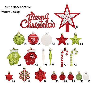 70Pcs Christmas Balls Ornaments for Tree Decor, Christmas Tree Decorations Hanging Baubles