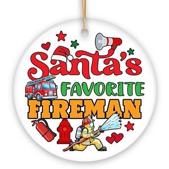 Santa's Favorite Fireman Christmas Ornament, Funny Appreciation Gift