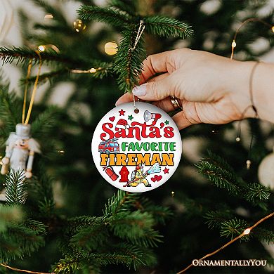 Santa's Favorite Fireman Christmas Ornament, Funny Appreciation Gift