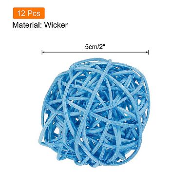12 Pcs Wicker Rattan Balls 2In for Vase Fillers Party Decorative