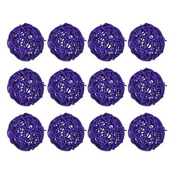 12 pc Wicker Rattan Balls 2 in for Vase Fillers Party Decorative