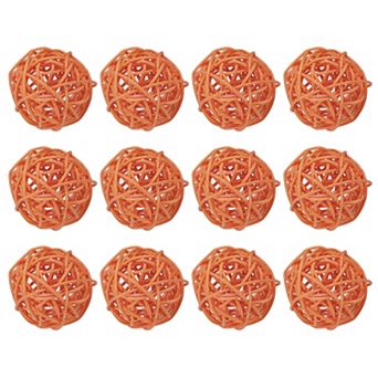 12 pc Wicker Rattan Balls 2 in for Vase Fillers Party Decorative