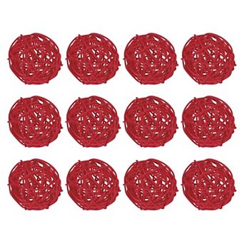 12 pc Wicker Rattan Balls 2 in for Vase Fillers Party Decorative