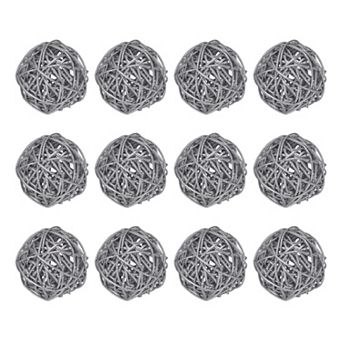 12 pc Wicker Rattan Balls 2 in for Vase Fillers Party Decorative
