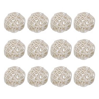 12 pc Wicker Rattan Balls 2 in for Vase Fillers Party Decorative